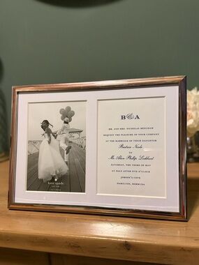 Kate Spade Lenox Rosy Glow Double Invitation Frame 5x7 Silver Rose